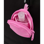 Mini Backpack Bag Charm with Earbud Pocket Full Color - Pink - Propped 2