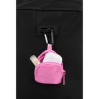 Mini Backpack Bag Charm with Earbud Pocket Full Color - Pink - Propped