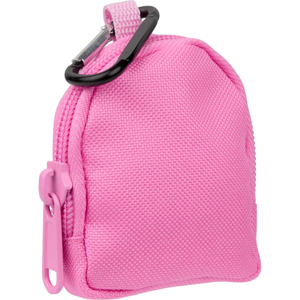 Mini Backpack Bag Charm with Earbud Pocket Full Color - Pink - Right Angle