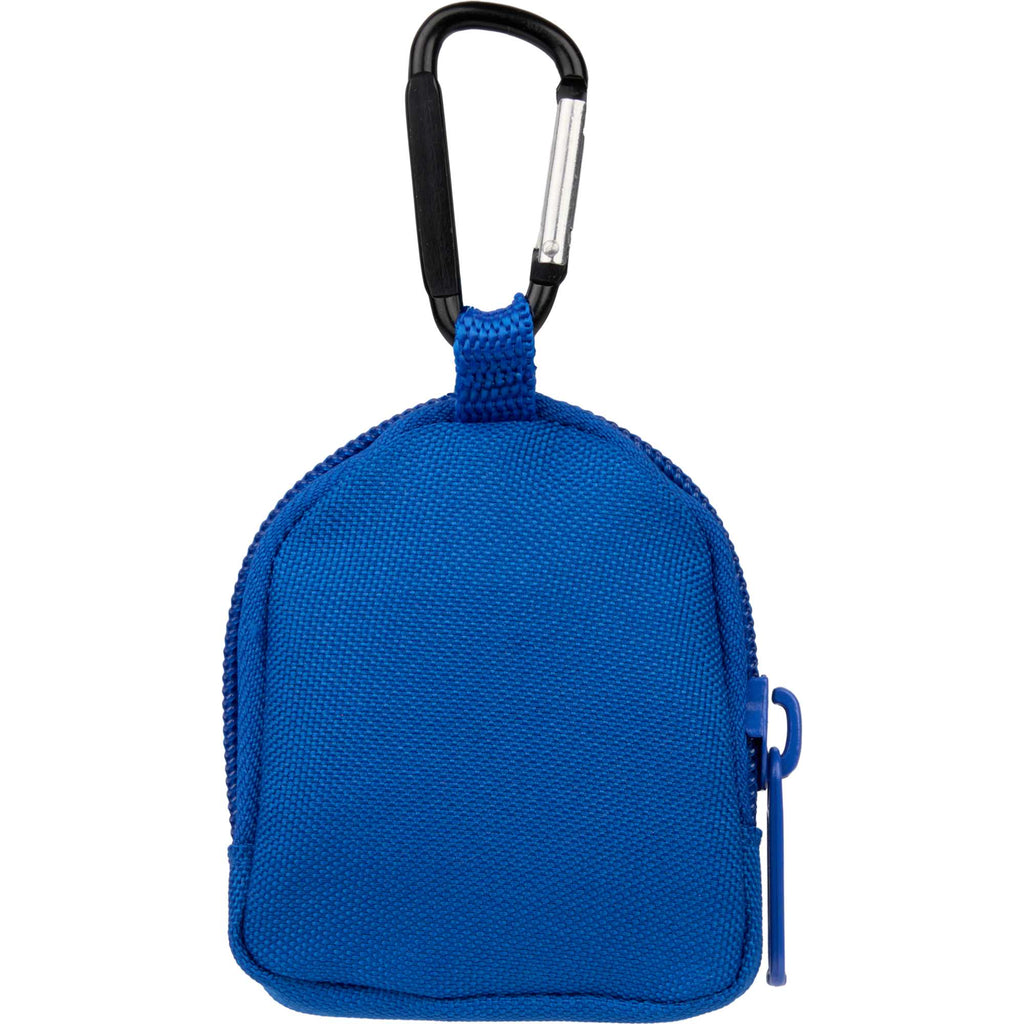 Mini Backpack Bag Charm with Earbud Pocket Full Color - Royal - Back