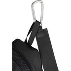 Mini Backpack Bag Charm with Two Zip Pockets Transfer - Black - Carabiner