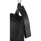 Mini Backpack Bag Charm with Two Zip Pockets Transfer - Black - Detail Strap