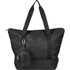 Mini Backpack Bag Charm with Two Zip Pockets Transfer - Black - Front Scale