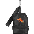 Mini Backpack Bag Charm with Two Zip Pockets Transfer - Black - Front