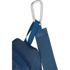 Mini Backpack Bag Charm with Two Zip Pockets Transfer - Blue - Carabiner