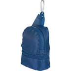 Mini Backpack Bag Charm with Two Zip Pockets Transfer - Blue - Left Angle