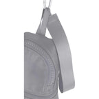 Mini Backpack Bag Charm with Two Zip Pockets Transfer - Gray - Detail Strap