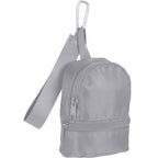 Mini Backpack Bag Charm with Two Zip Pockets Transfer - Gray - Right Angle
