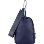 Mini Backpack Bag Charm with Two Zip Pockets Transfer - Navy - Back