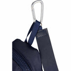 Mini Backpack Bag Charm with Two Zip Pockets Transfer - Navy - Carabiner