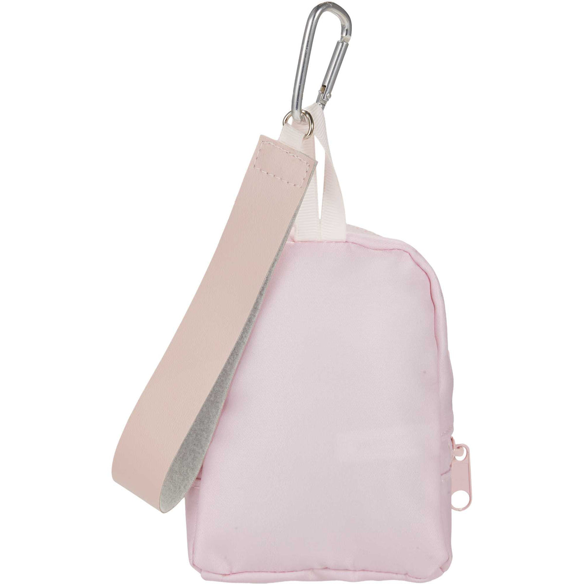 Mini Backpack Bag Charm with Two Zip Pockets Transfer - Pink - Back
