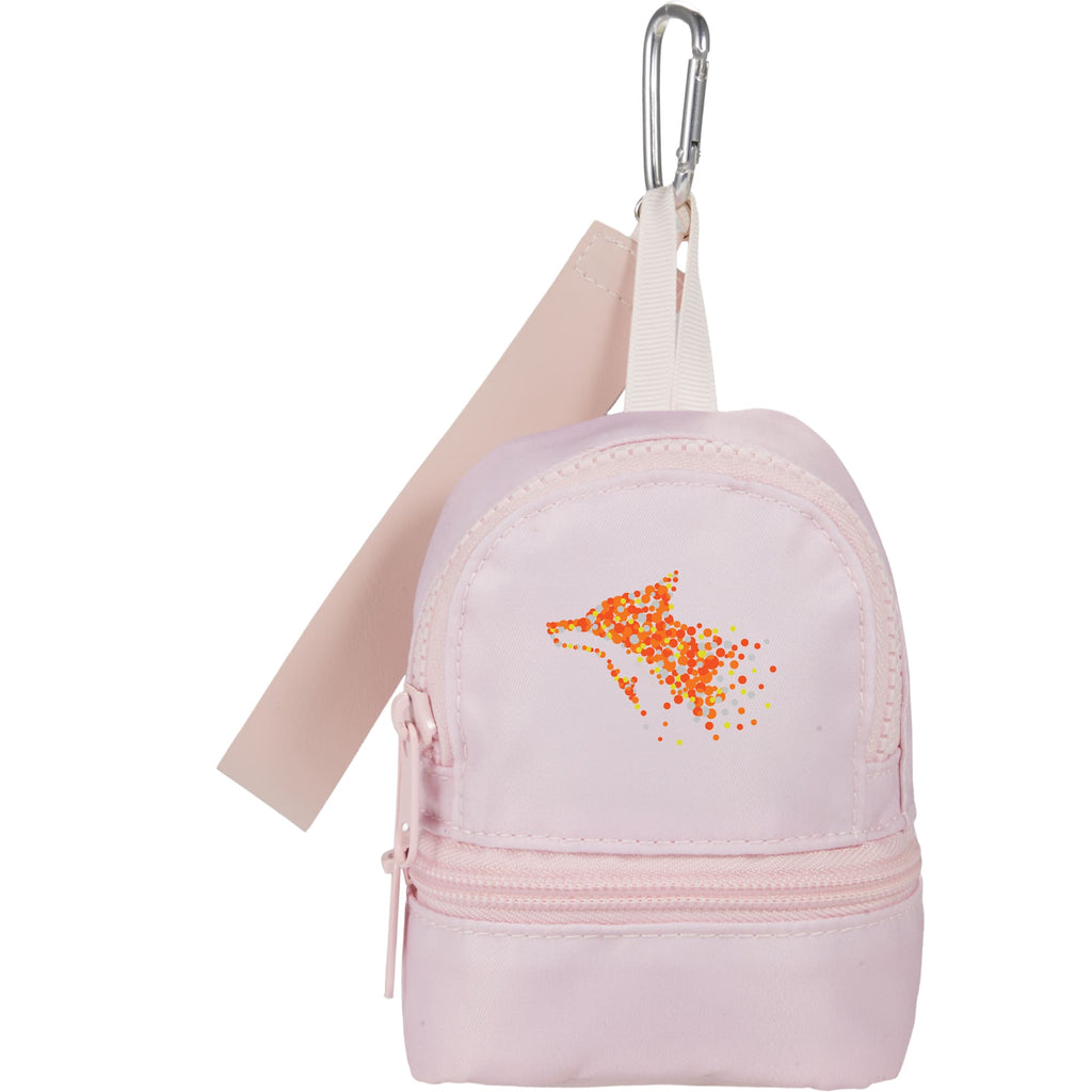 Mini Backpack Bag Charm with Two Zip Pockets Transfer - Pink - Front