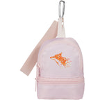 Mini Backpack Bag Charm with Two Zip Pockets Transfer - Pink - Front