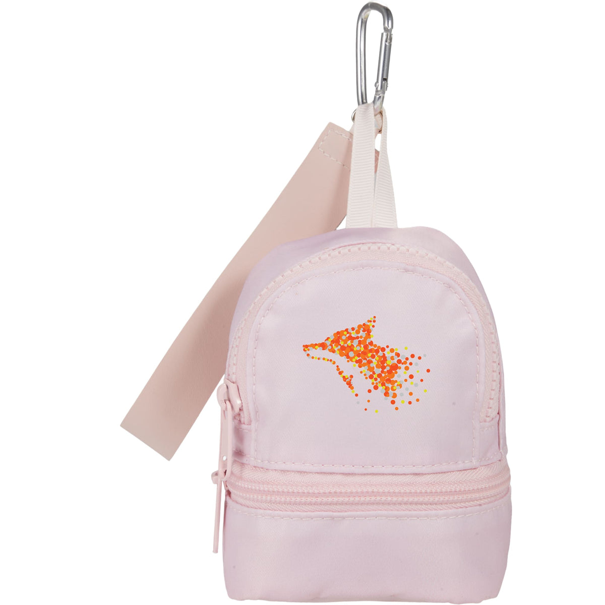 Mini Backpack Bag Charm with Two Zip Pockets Transfer - Pink - Front