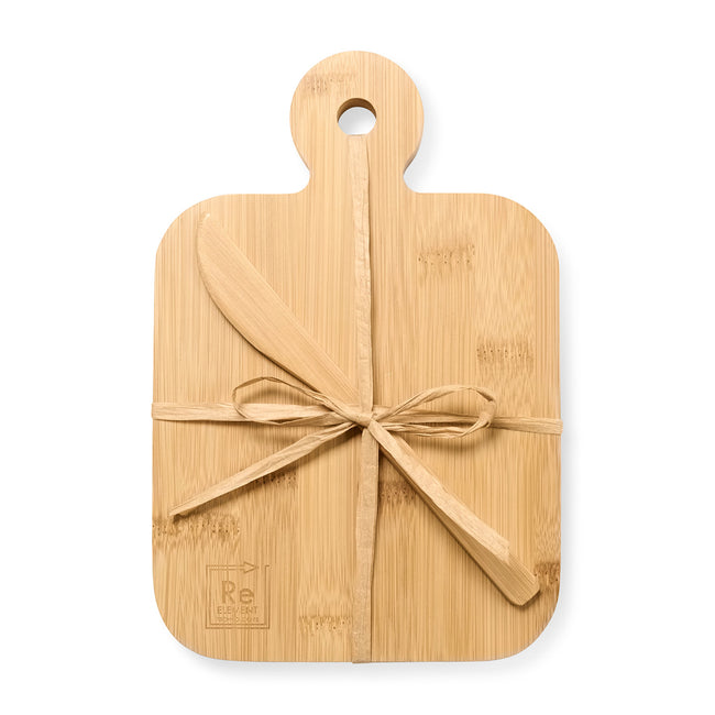 Mini Bamboo Serving Board with Cheese Spreader Laser Engraving