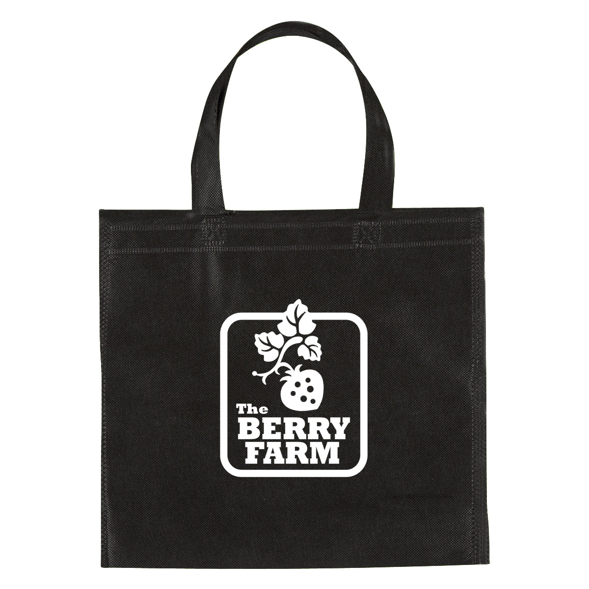 Mini Brochure Tote Bag, Non-Woven - Black - Silk Screen
