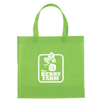 Mini Brochure Tote Bag, Non-Woven - Lime Green - Silk Screen