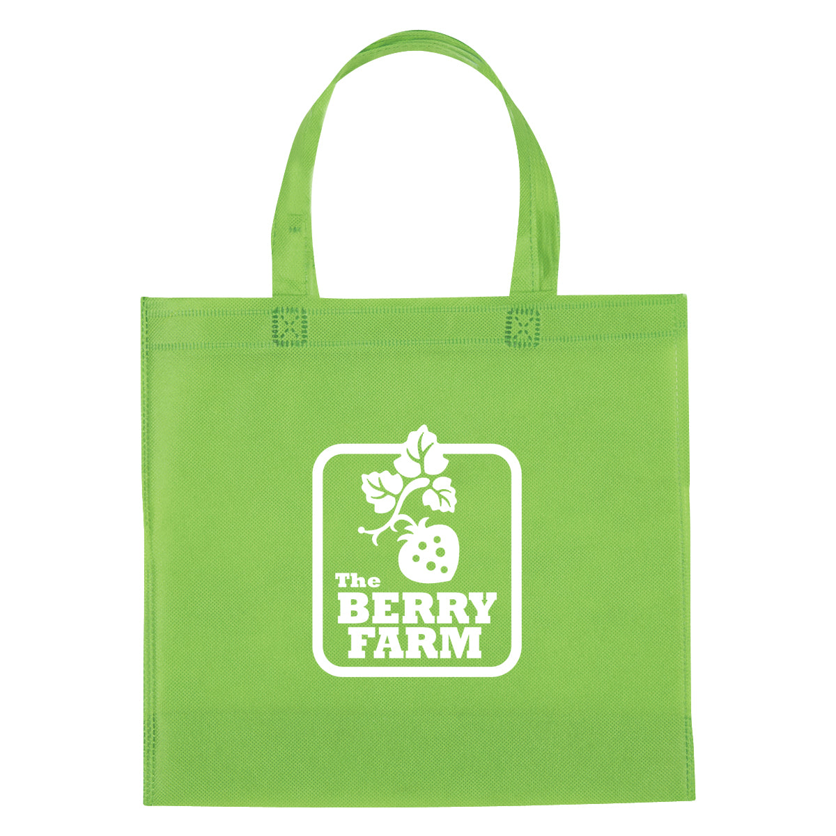 Mini Brochure Tote Bag, Non-Woven - Lime Green - Silk Screen