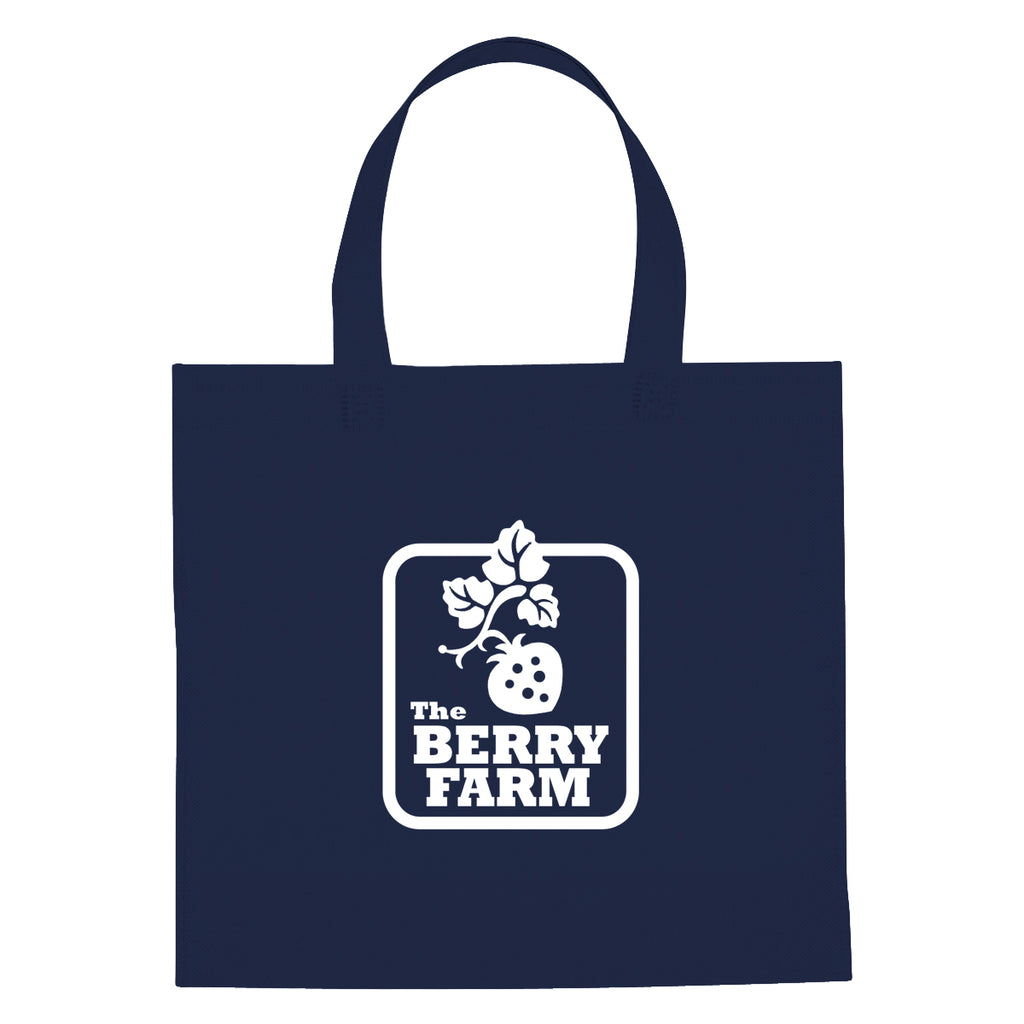 Mini Brochure Tote Bag, Non-Woven - Navy - Silk Screen