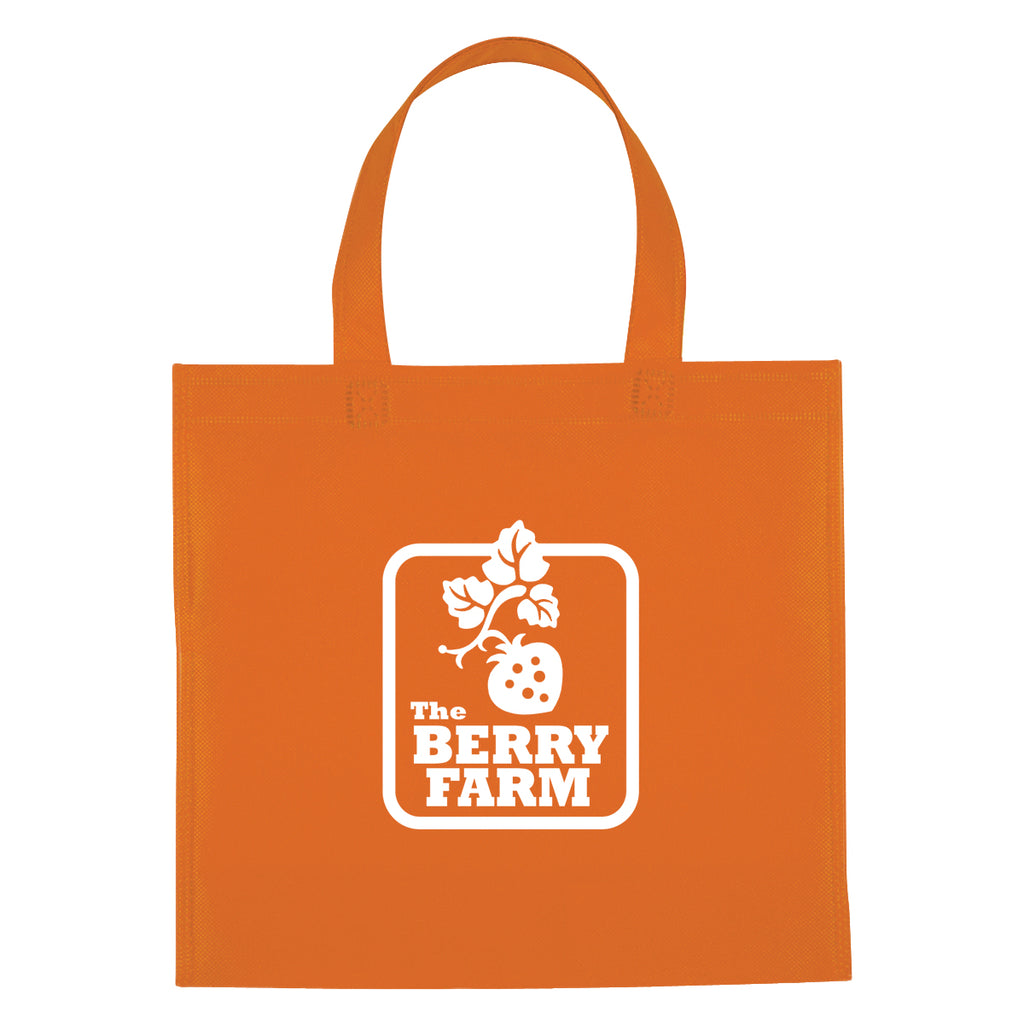 Mini Brochure Tote Bag, Non-Woven - Orange - Silk Screen