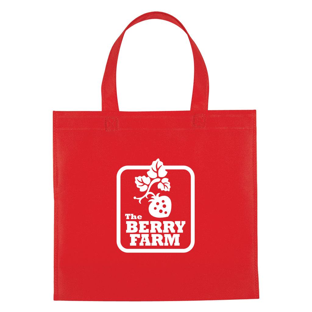 Mini Brochure Tote Bag, Non-Woven - Red - Silk Screen