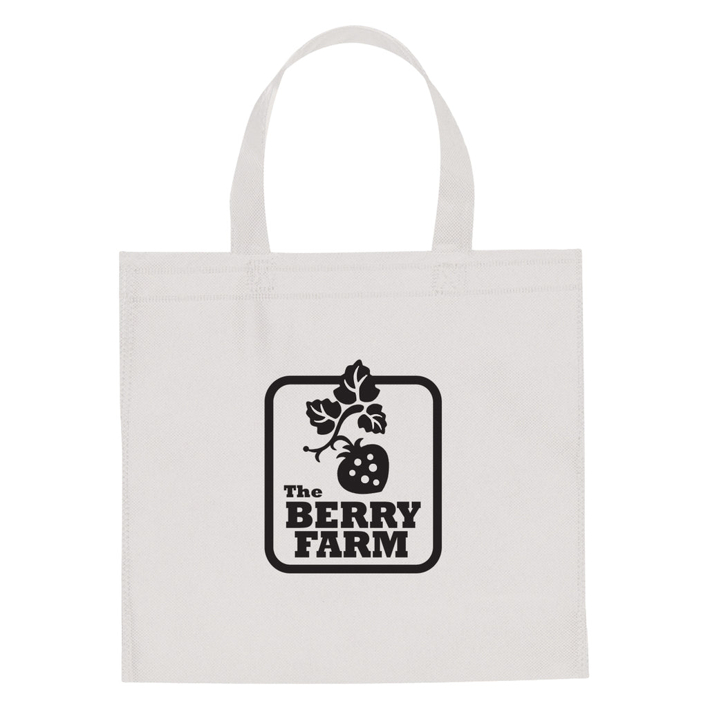 Mini Brochure Tote Bag, Non-Woven - White - Silk Screen