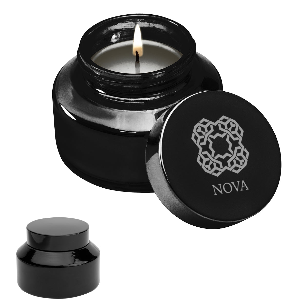 Mini Candle in Glass - Black - Silk Screen