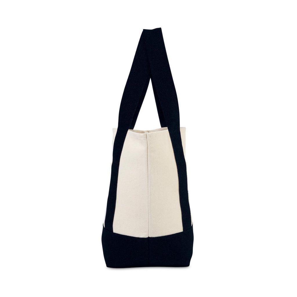 Mini Canvas Tote with Front Stash Pocket - Black - View 5