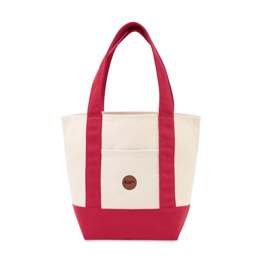 Mini Canvas Tote with Front Stash Pocket - Red - View 2
