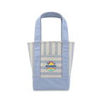 Mini Canvas Tote with Front Stash Pocket Transfer - Blue Stripe - View 1