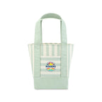 Mini Canvas Tote with Front Stash Pocket Transfer - Green Stripe - View 1