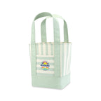 Mini Canvas Tote with Front Stash Pocket Transfer - Green Stripe - View 2
