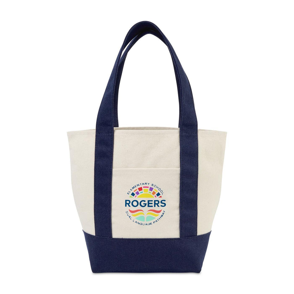Mini Canvas Tote with Front Stash Pocket Transfer - True Navy - View 1
