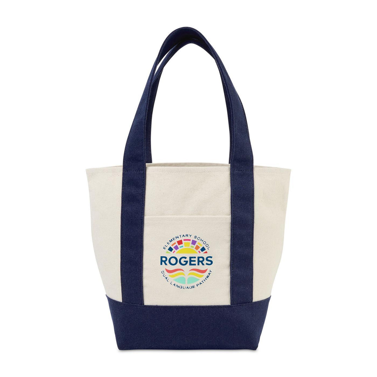 Mini Canvas Tote with Front Stash Pocket Transfer - True Navy - View 1