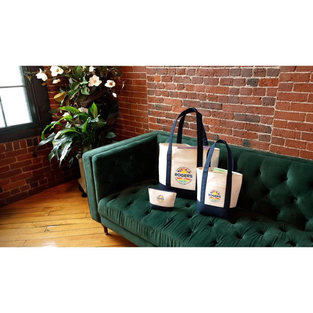 Mini Canvas Tote with Front Stash Pocket Transfer - True Navy - View 8