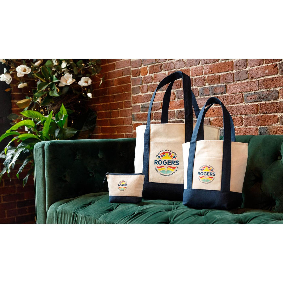 Mini Canvas Tote with Front Stash Pocket - True Navy - View 15