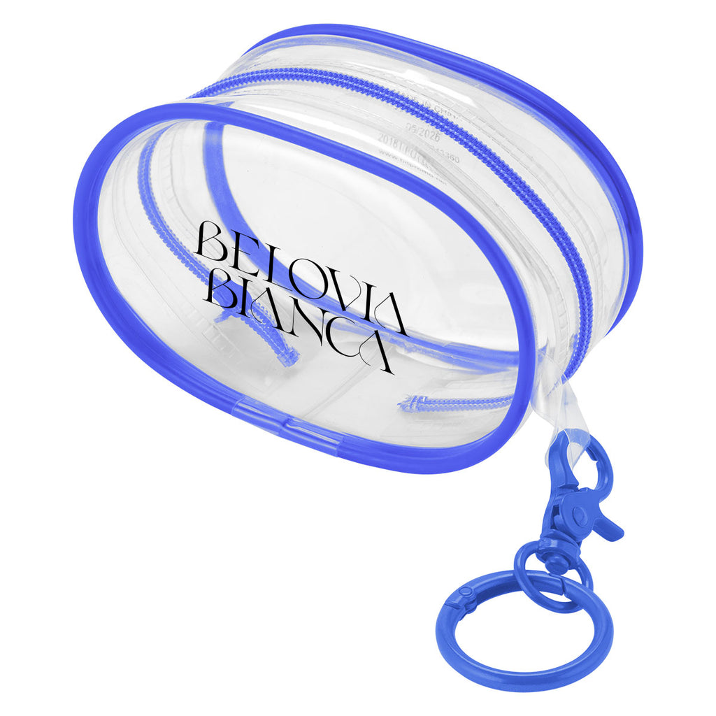 Mini Clear EVA Pouch Bag Charm - Royal Blue - Silk Screen