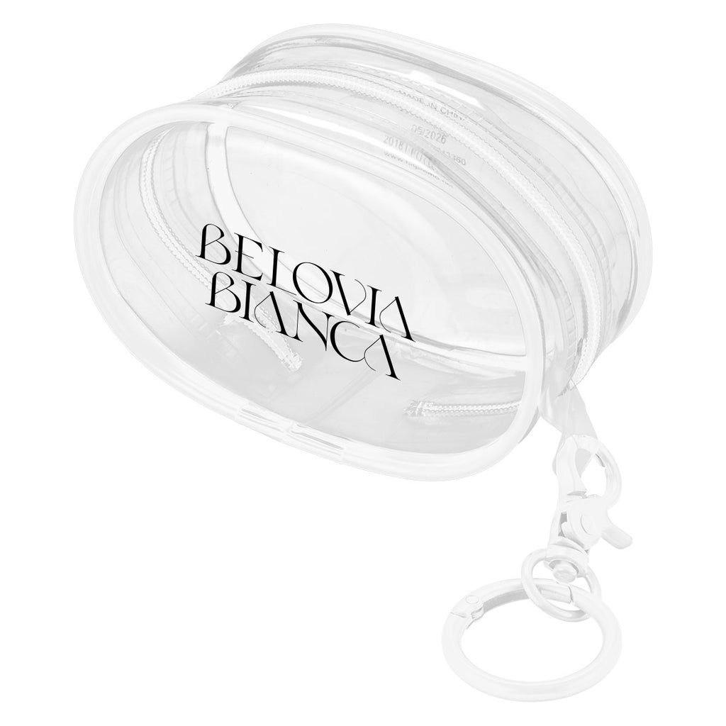 Mini Clear EVA Pouch Bag Charm - White - Silk Screen