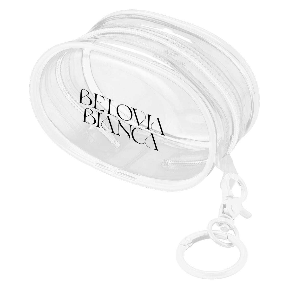 Mini Clear EVA Pouch Bag Charm - White - Silk Screen