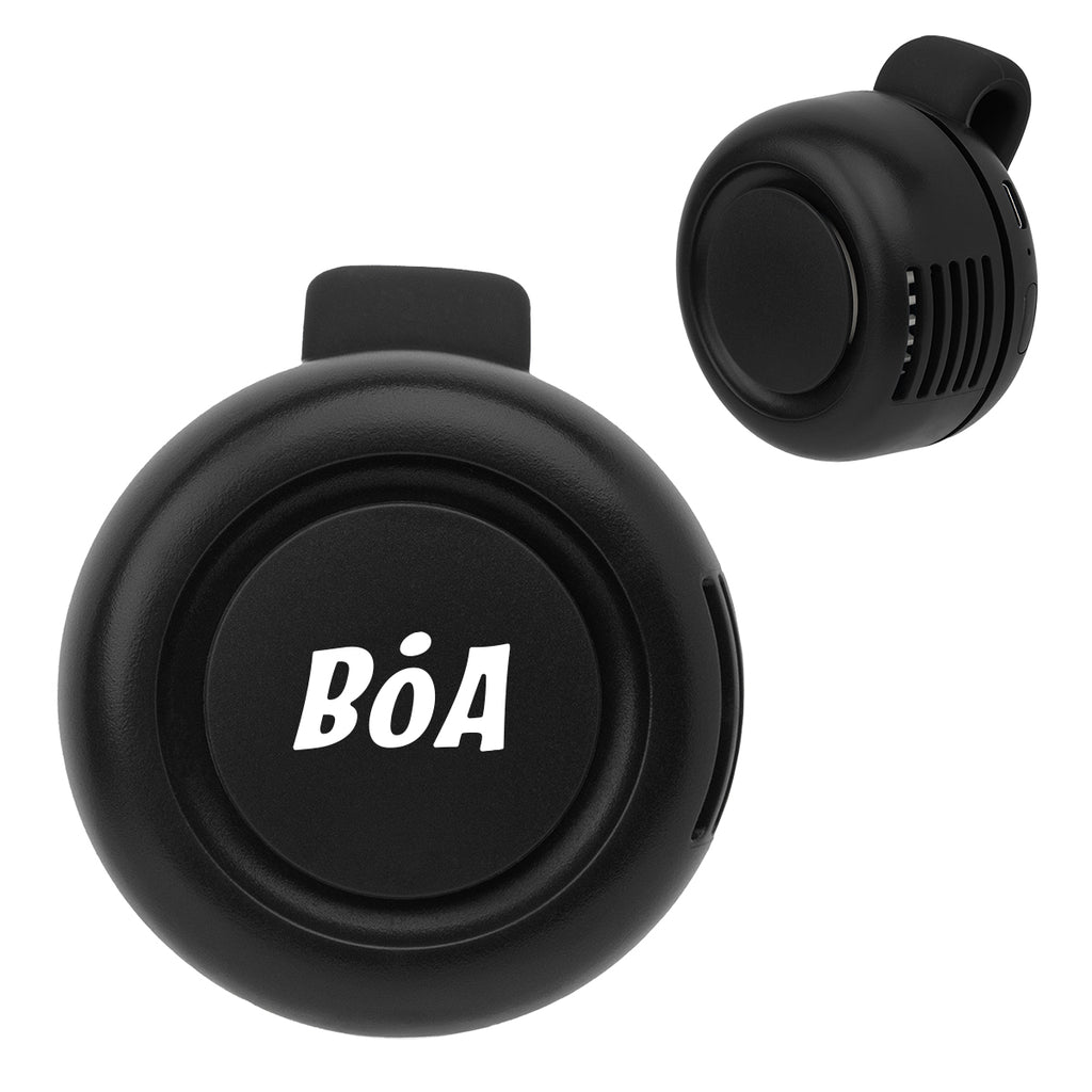 Mini Clip Fan in Recycled ABS - Black - Pad Print