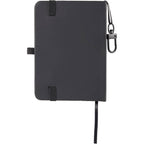 Mini Clip-On Notebook with Recycled Cover, 3 x 4 Inches - Black - Back
