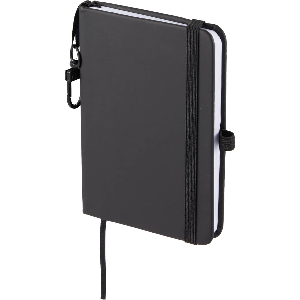 Mini Clip-On Notebook with Recycled Cover, 3 x 4 Inches - Black - Left Angle