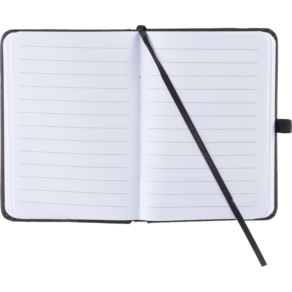 Mini Clip-On Notebook with Recycled Cover, 3 x 4 Inches - Black - Open