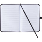 Mini Clip-On Notebook with Recycled Cover, 3 x 4 Inches - Black - Open