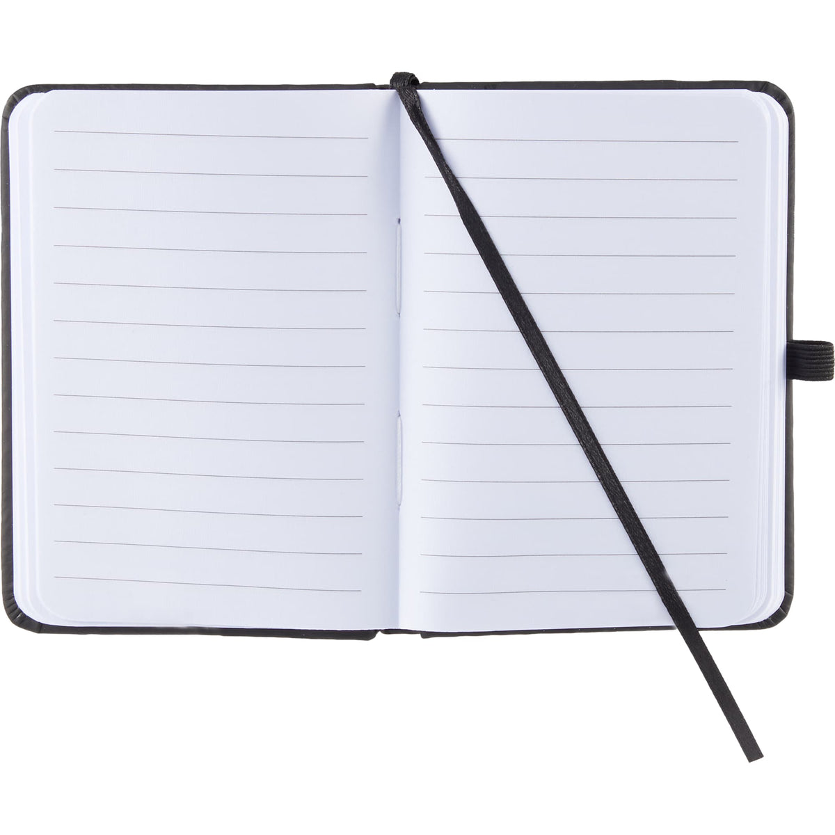 Mini Clip-On Notebook with Recycled Cover, 3 x 4 Inches - Black - Open