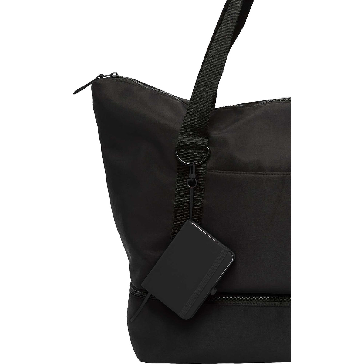 Mini Clip-On Notebook with Recycled Cover, 3 x 4 Inches - Black - Propped