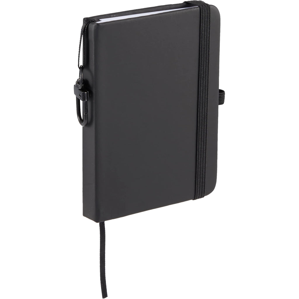 Mini Clip-On Notebook with Recycled Cover, 3 x 4 Inches - Black - Right Angle