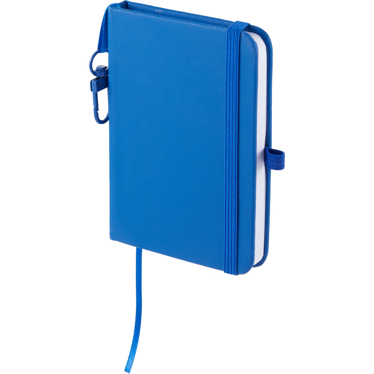 Mini Clip-On Notebook with Recycled Cover, 3 x 4 Inches - Blue - Left Angle