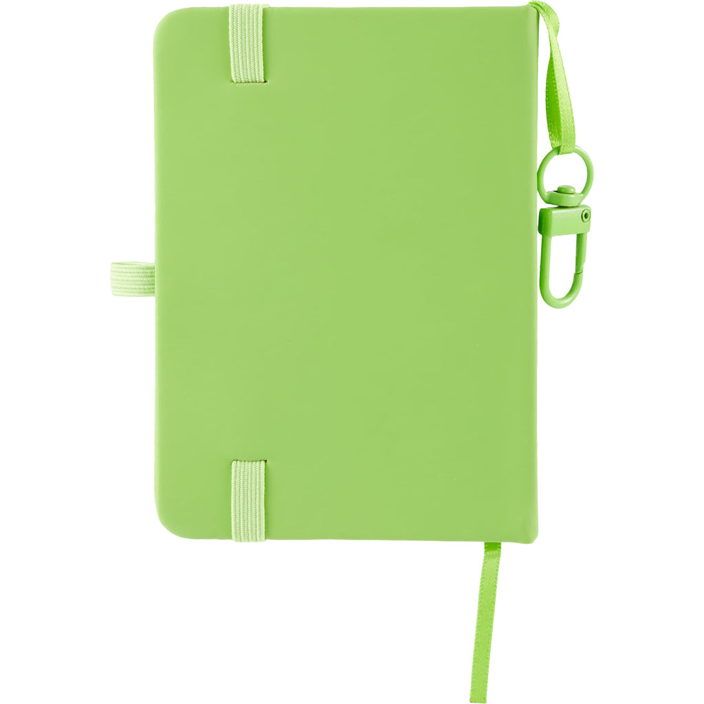 Mini Clip-On Notebook with Recycled Cover, 3 x 4 Inches - Lime - Back