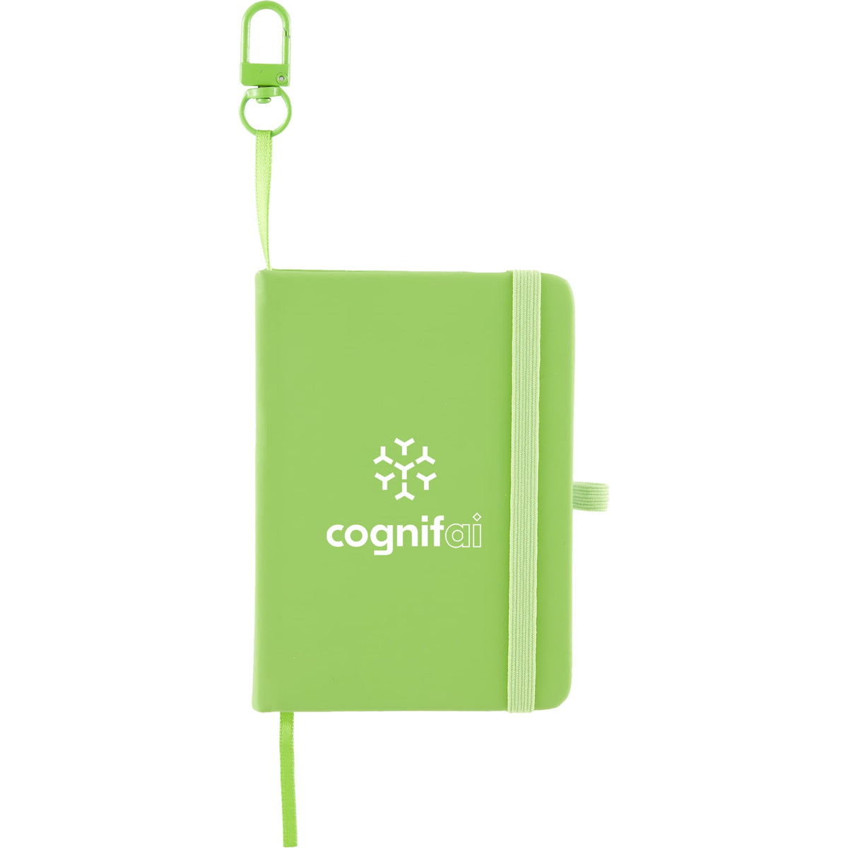Mini Clip-On Notebook with Recycled Cover, 3 x 4 Inches - Lime - Front